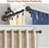 Higswor 1 Inch Double Curtain Rods 36 to 72 Inches (3-6 Feet) Telescoping Drapery Rod for Windows 24 to 68 Inches, Netted Texture Finials, Antique Bronze