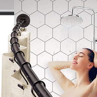 Higswor Curved Shower Curtain Rod 54-90 Inches, Extendable Rustproof Heavy-Duty Shower Curtain Rod for Bathroom, Premium Aluminum, Dark Brown