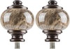 Higswor Marbled Replacement Finials for 1 or 7/8 Inch Bronze Curtain Rods, M6 Screw Drapery Rod Finials, Set of two